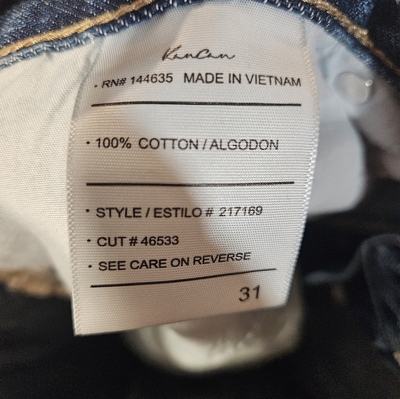 KanCan Women's Distressed Blue Straight Leg Jeans - Picture 4 of 6